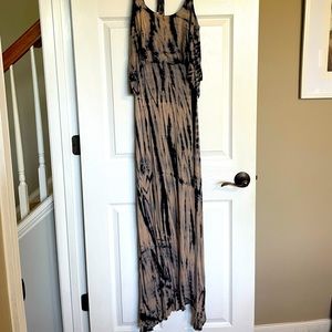 Tye-dye spaghetti strap maxi dress.